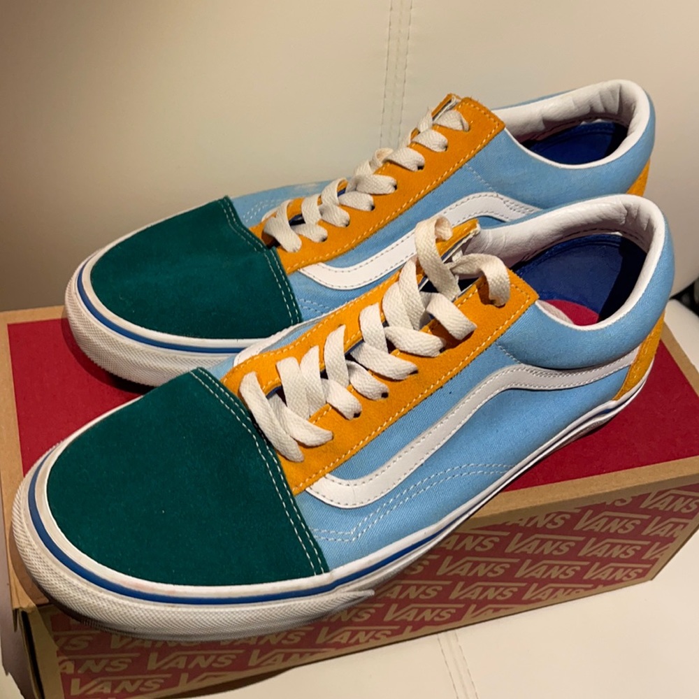 Color block vans skate shoes men’s 12
